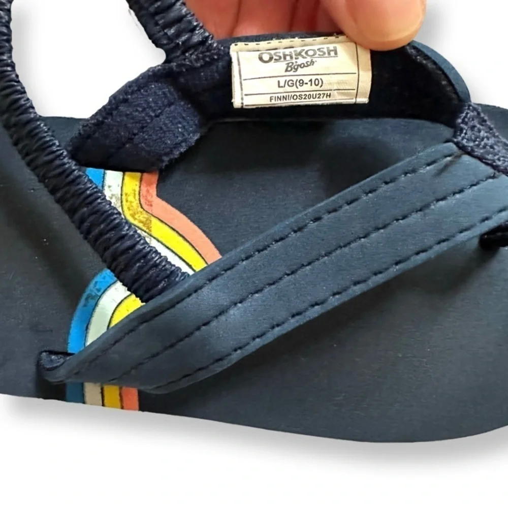 ⭐️ 5 for $25 OshKosh B’Gosh Navy Blue Flip Flop Kids Sandals Size L (9–10)